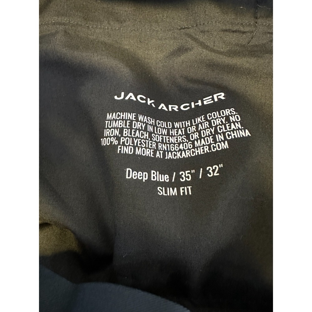 Jack Archer Jetsetter Tech Pant Slim Fit 35 x 32 Deep Blue Performance Stretch - Picture 7 of 10